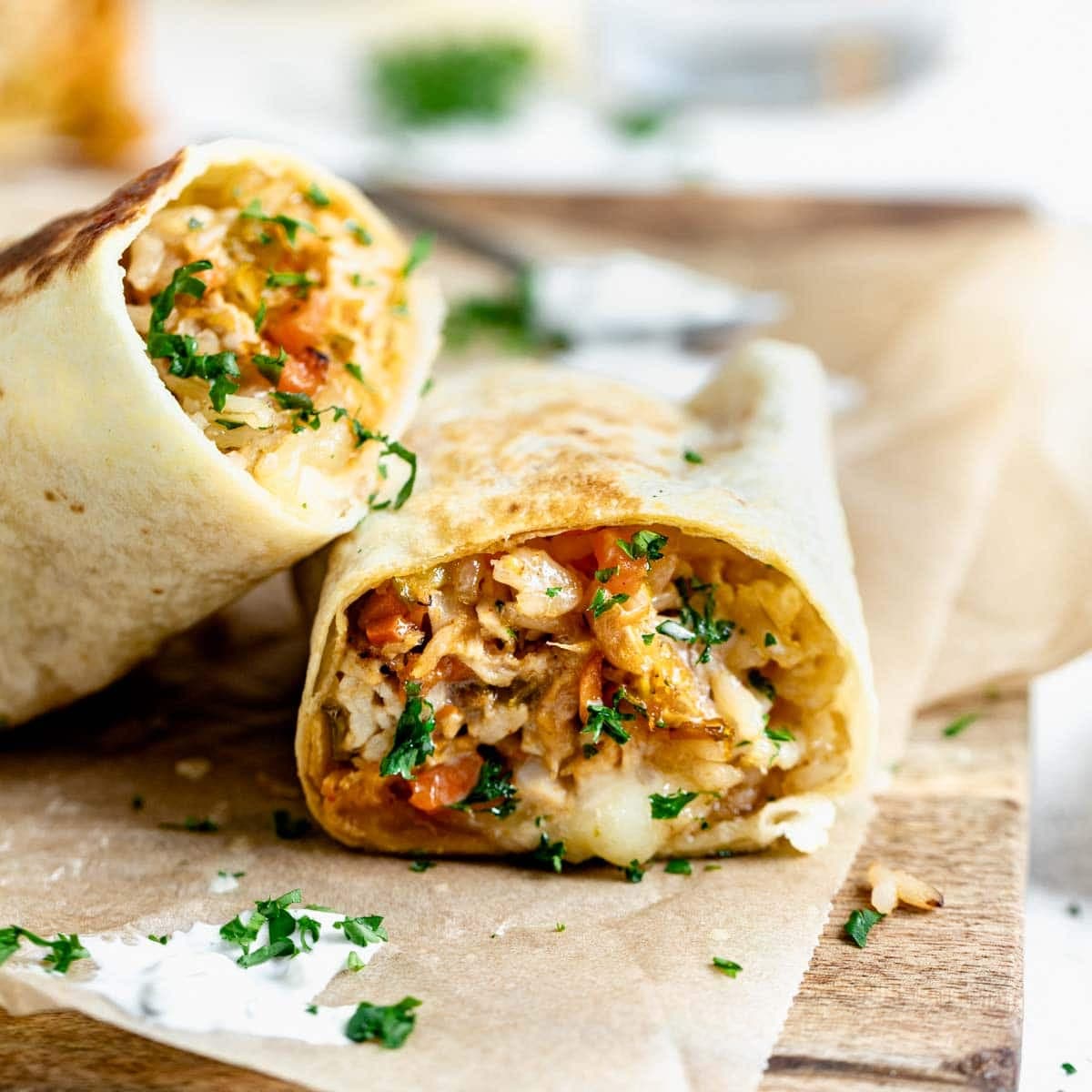 Kimchi Chicken Burrito